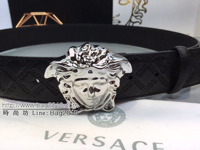 VERSVE男士皮帶 範思哲希臘回紋壓花腰帶  jjp1948
